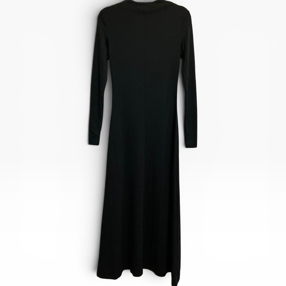 COS Black Cowl Neck Long Sleeve Maxi Dress Modal Blend XS Minimalist Modern - Picture 4 of 6